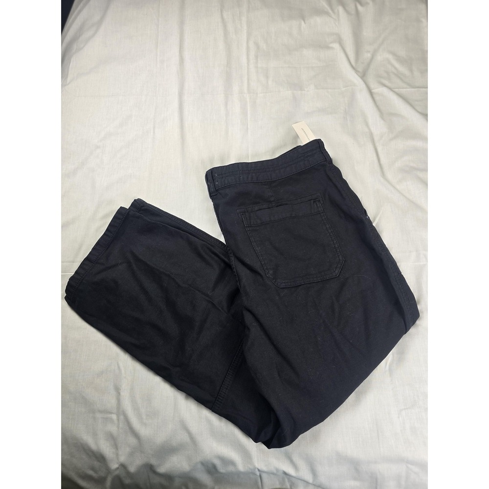 Pilcro Pants Womens 33 Tall Black Cargo Twill Straight Leg Anthropologie NWT